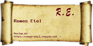 Remes Etel névjegykártya
